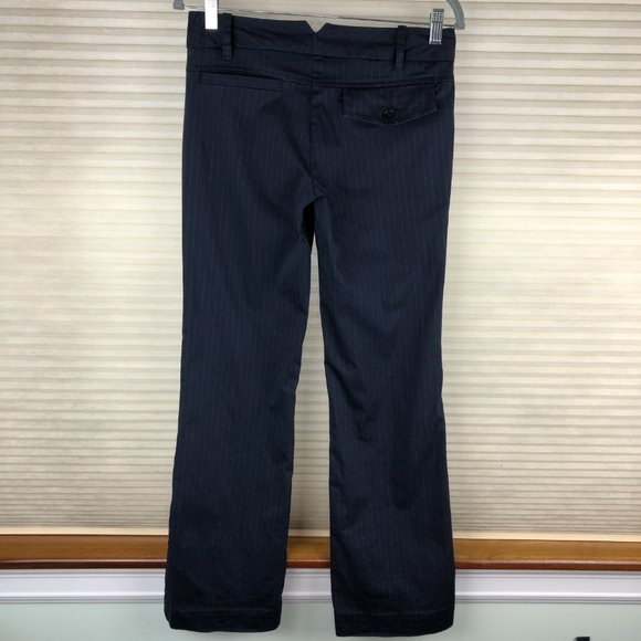 United Colors of Benetton Navy Pin Striped Flared Pants Quiet Luxury Old Money - Picture 3 of 13